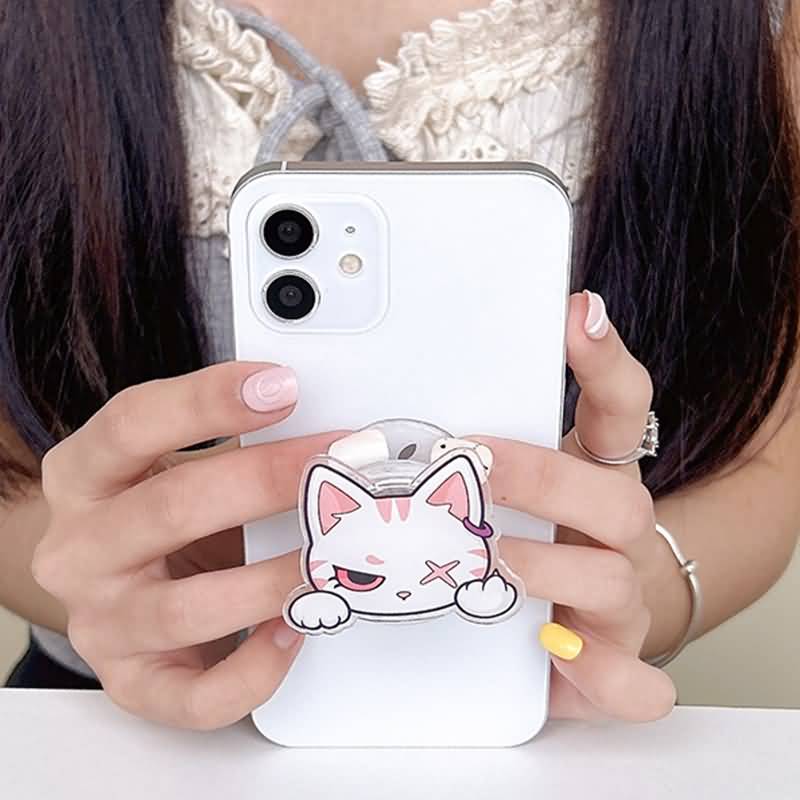 猫の顔スマホスタンド グリップトック キャット 強力接着ジュルシート スマホリング 落下防止