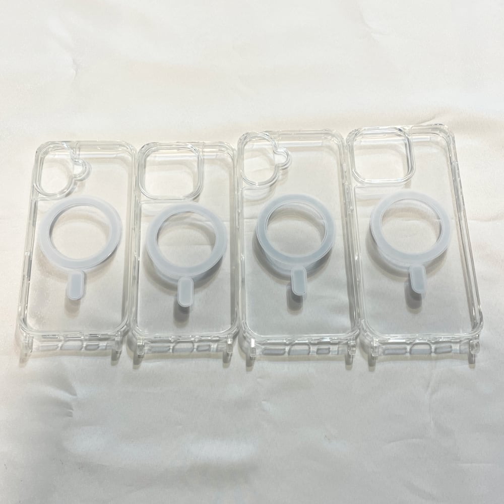 MagSafe対応 スマホショルダー装着可能2ホールタイプ iPhone 16 シリーズ対応透明ソフトケース