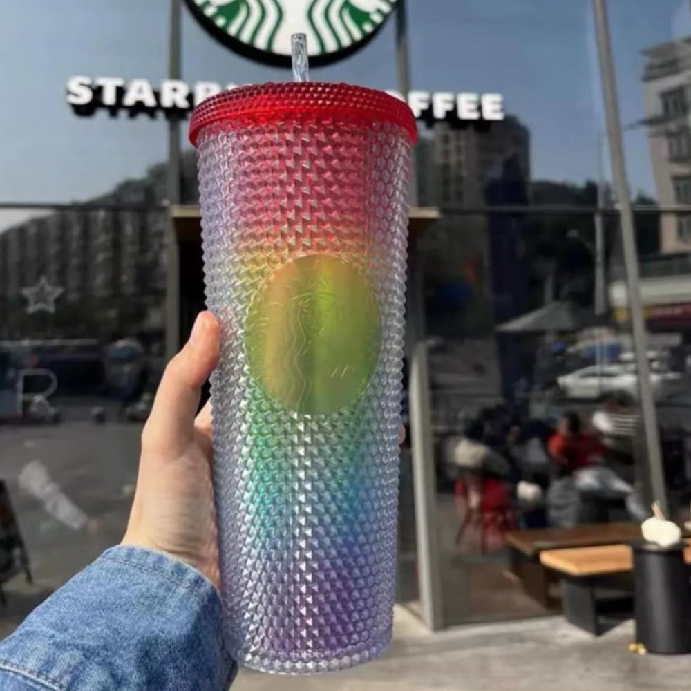 海外限定 Starbucks スターバックス コールドカップタンブラー レインボーカラー 710ml
