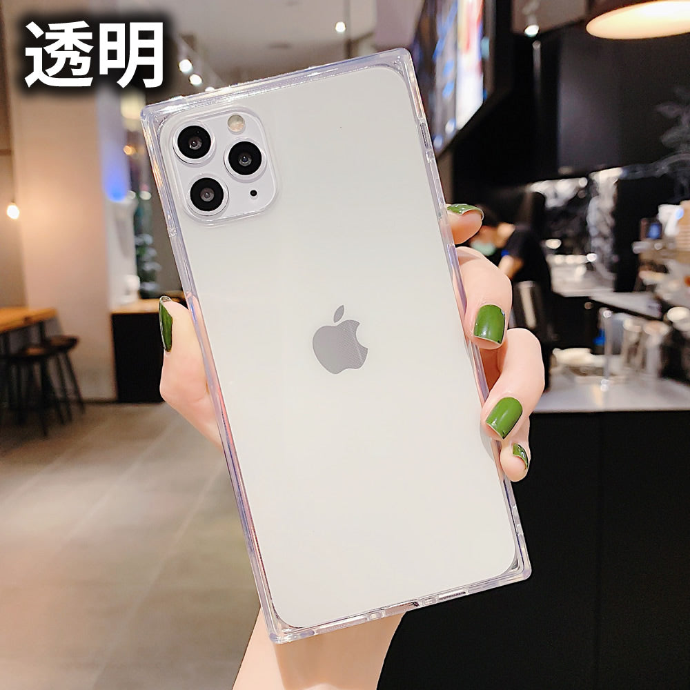 四角 透明スクエアケース iPhoneソフトケース 耐衝撃ケース TPUケース