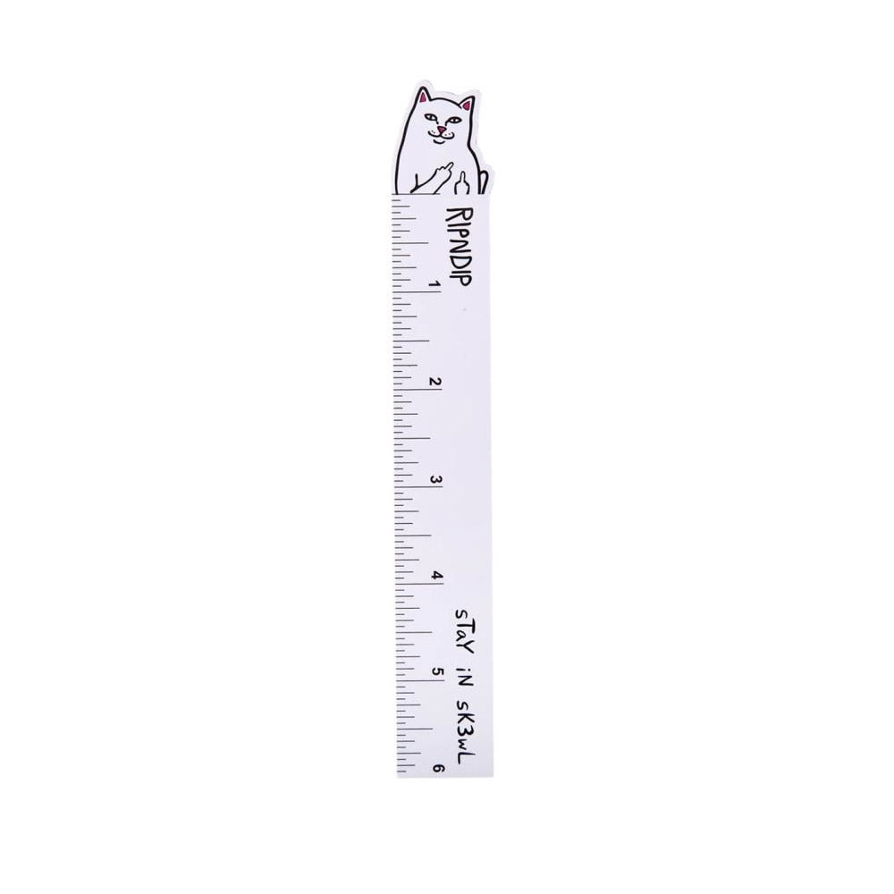RIPNDIP NERM RULER WHITE リップンディップ 定規 じょうぎ 物差し ネコ 猫 文房具 RND3863