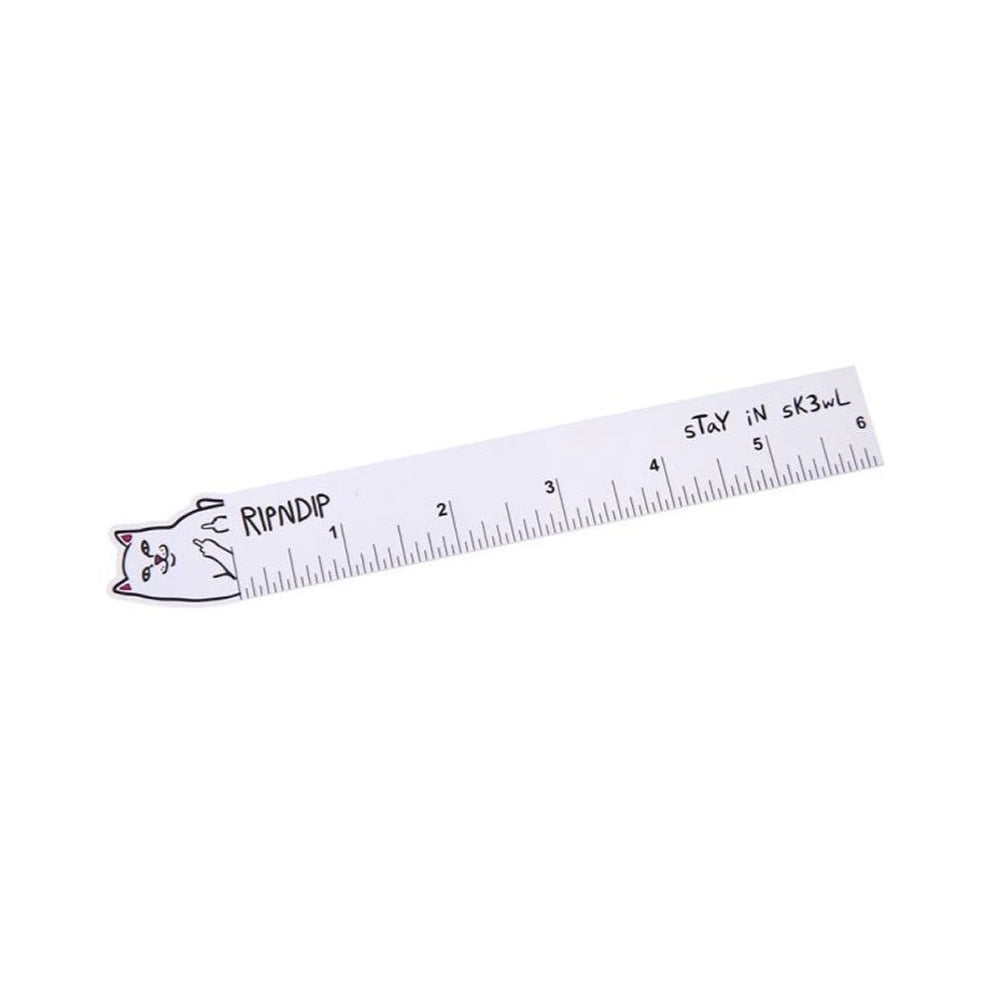 RIPNDIP NERM RULER WHITE リップンディップ 定規 じょうぎ 物差し ネコ 猫 文房具 RND3863