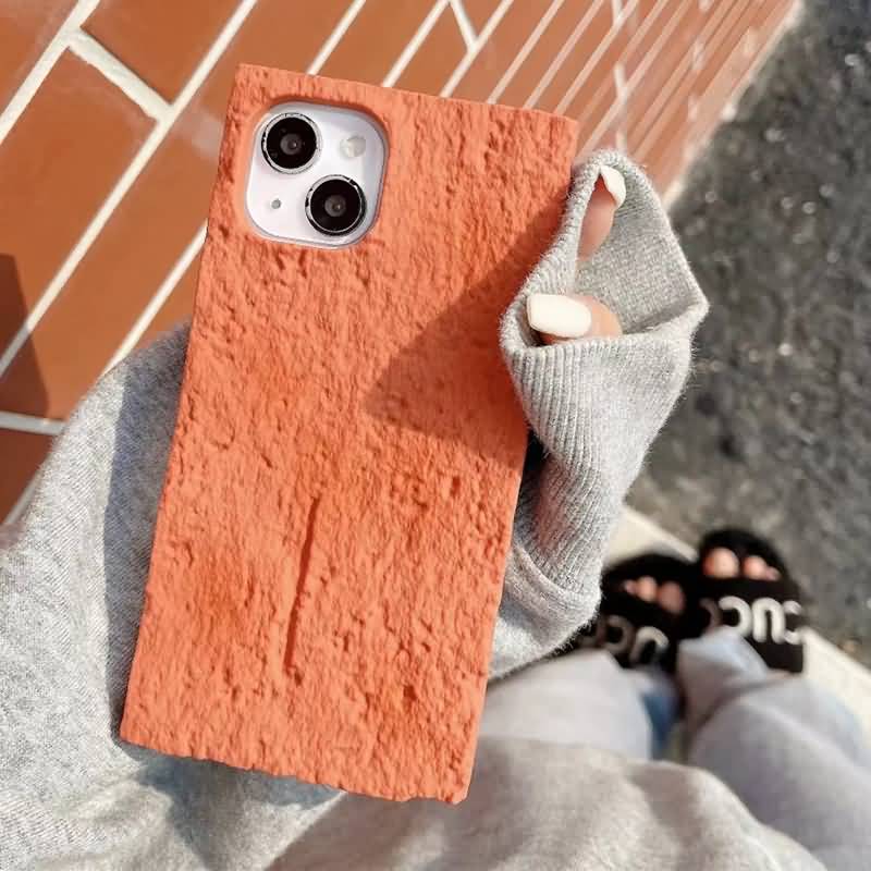 iPhone 14 シリーズ対応 レンガのようなTPUソフトケース スクエアケース 耐衝撃