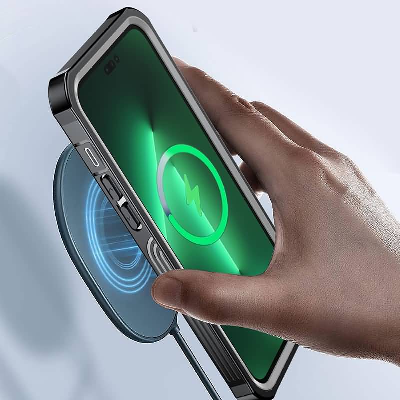 iPhone 14 シリーズ対応 全面保護 PC+TPUケース ワイヤレス充電可能 背面型カバー 耐衝撃
