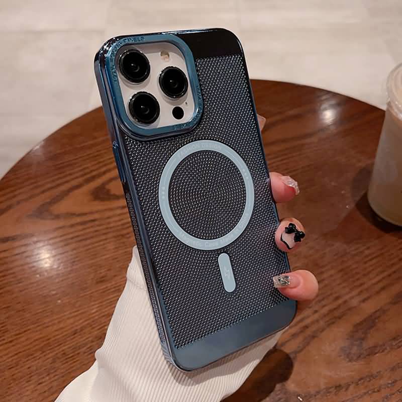 iPhone 15 シリーズ対応 MagSafe対応 キラキラ網目模様 カラフルケース PC+TPU