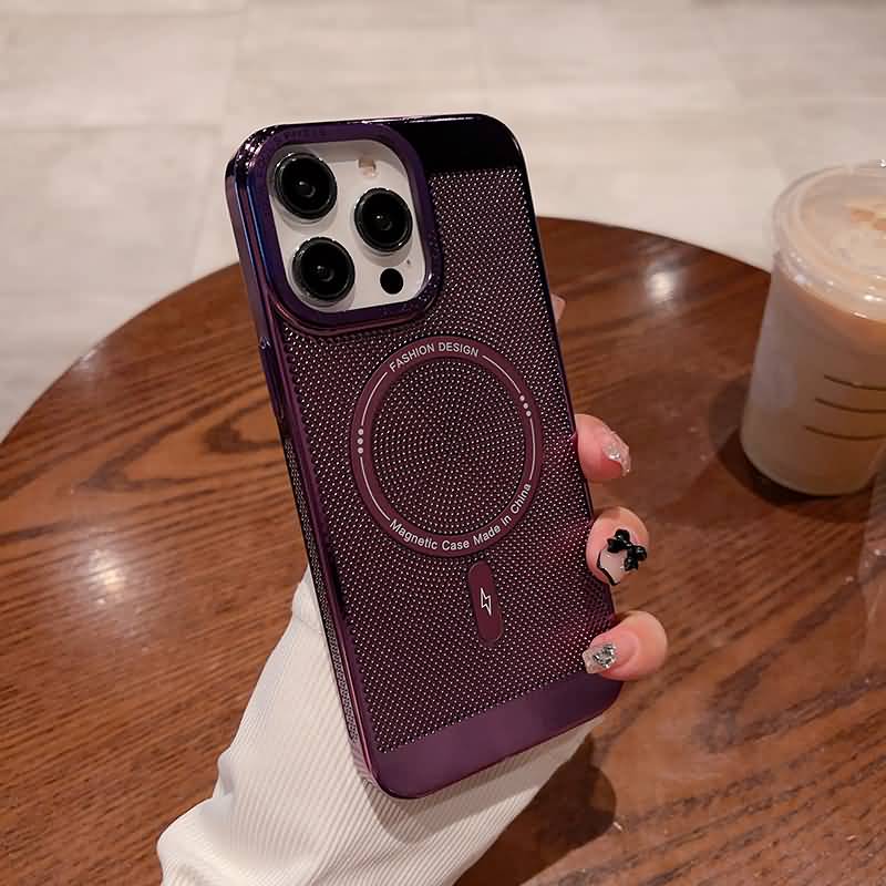 iPhone 15 シリーズ対応 MagSafe対応 キラキラ網目模様 カラフルケース PC+TPU