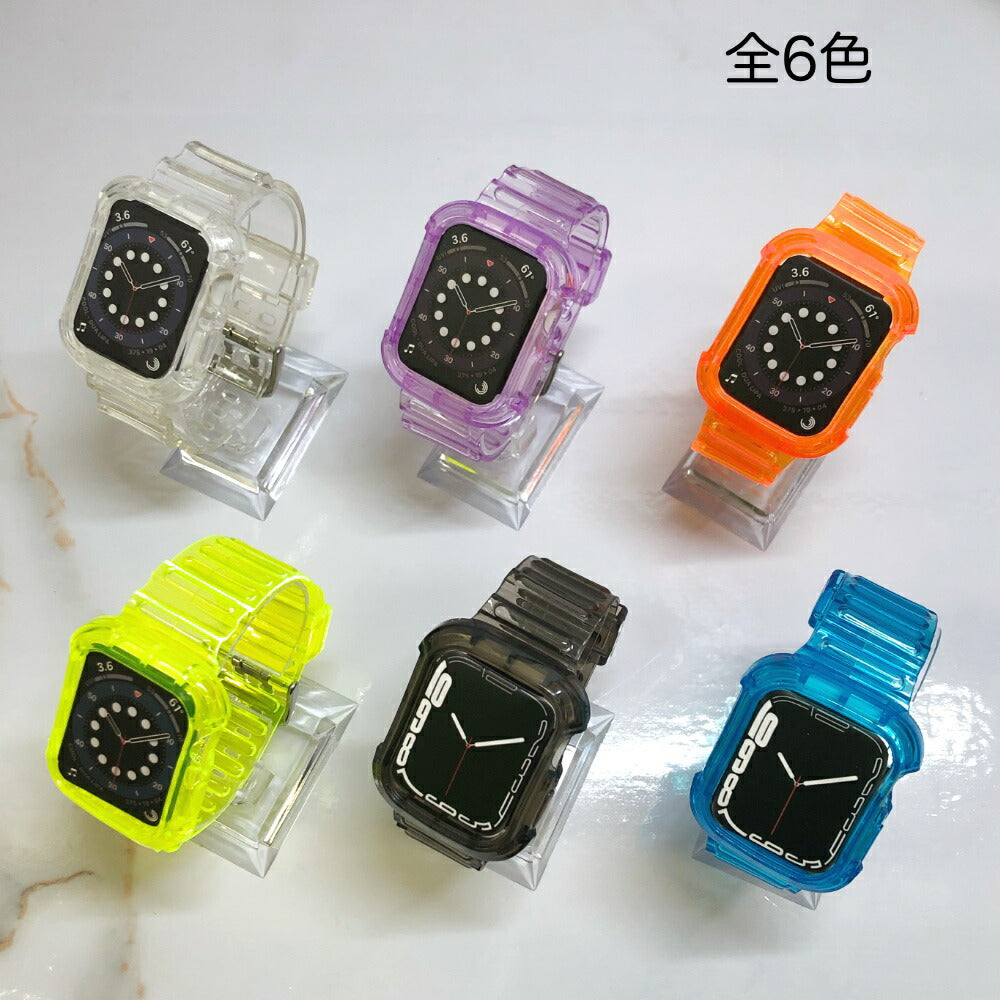 韓国 apple watch 用 クリアバンド 42 44 45mm - 時計