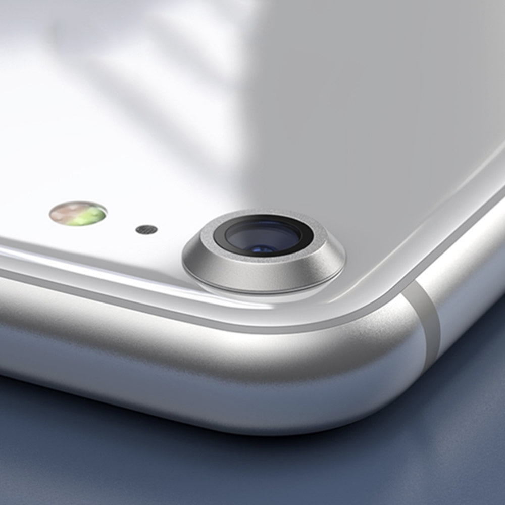 iPhone7/8/SE2/SE3用カメラレンズ保護アルミプロテクターフィルムアルミニウムカメラレンズカバー強化ガラス保護フィルム