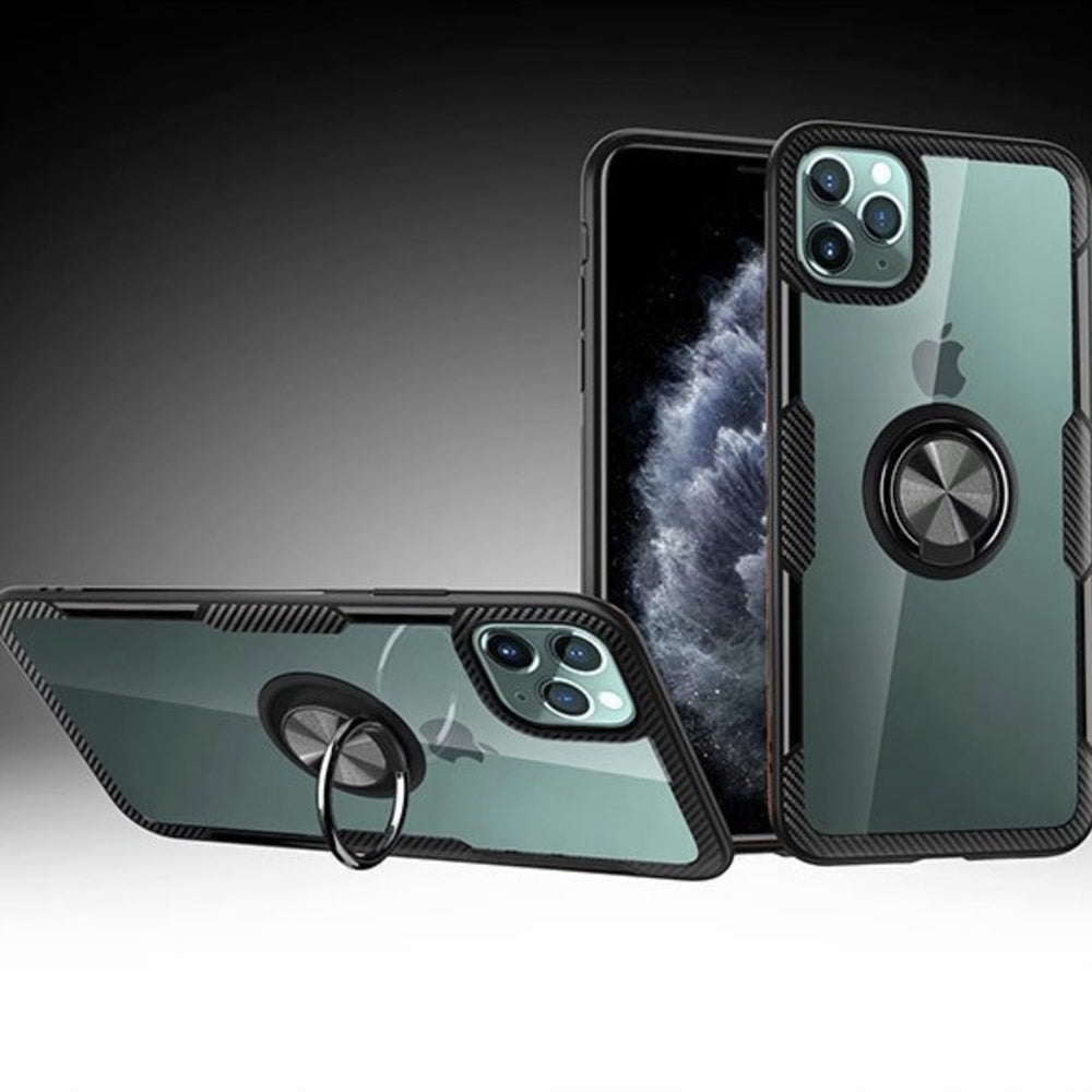 iPhone12ProMaxminiリング付きケース背面が透明のソフトフレームケースiPhone11ProMAX背面クリアクリアケーススマホリング付きiPhone透明ケース