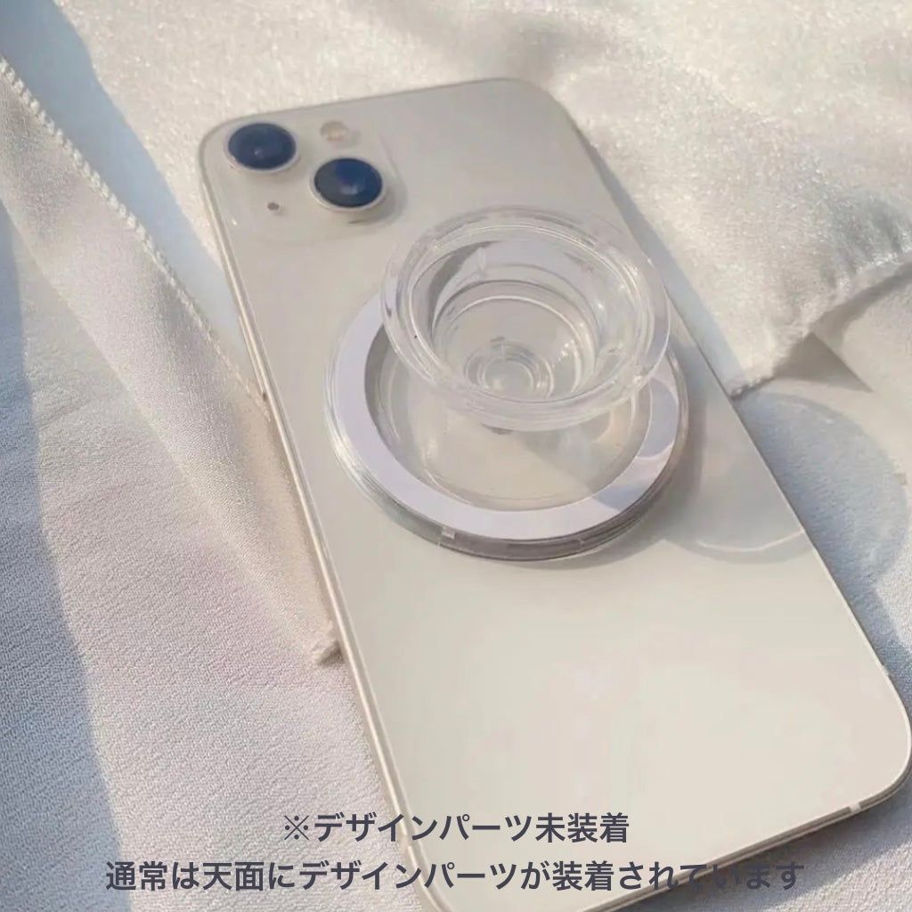 フェイスパック風スマホグリップ スマホスタンド グリップトック MagSafe対応タイプ 強力接着ジェルシートタイプ オリジナル スマホリング スタンド iPhone マグネット 落下防止