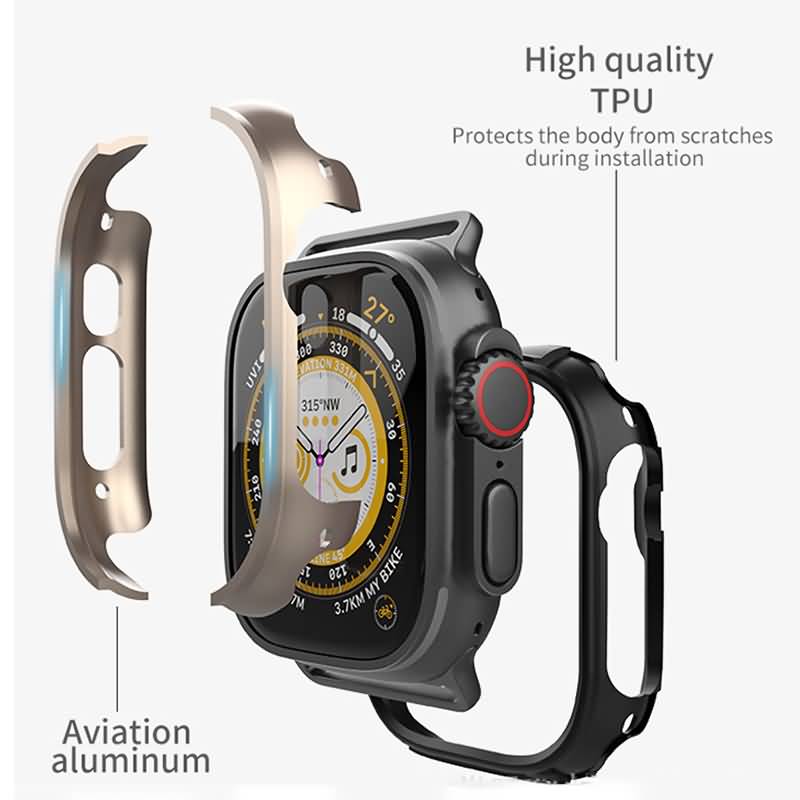 Apple Watch Ultra アルミ＋TPUケース フレームカバー 耐衝撃 高級感 装着したまま充電可能 ウルトラ 49mm対応 全7色