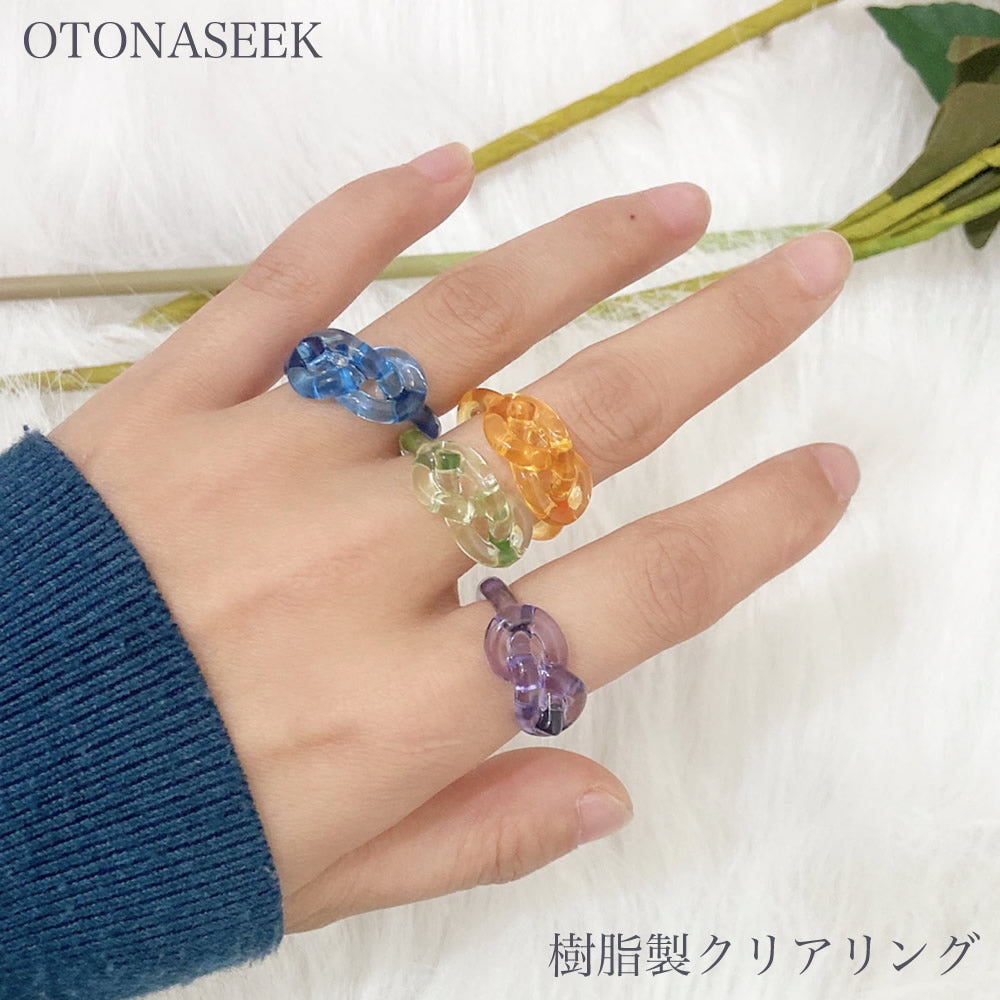 OTONASEEK 樹脂製クリアリング01 Ring 韓国アクセサリ指輪