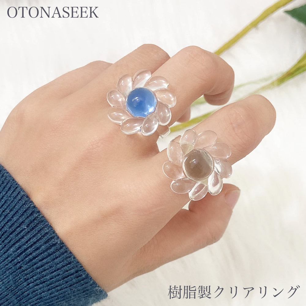 OTONASEEK 樹脂製クリアリング03 Ring 韓国アクセサリ指輪