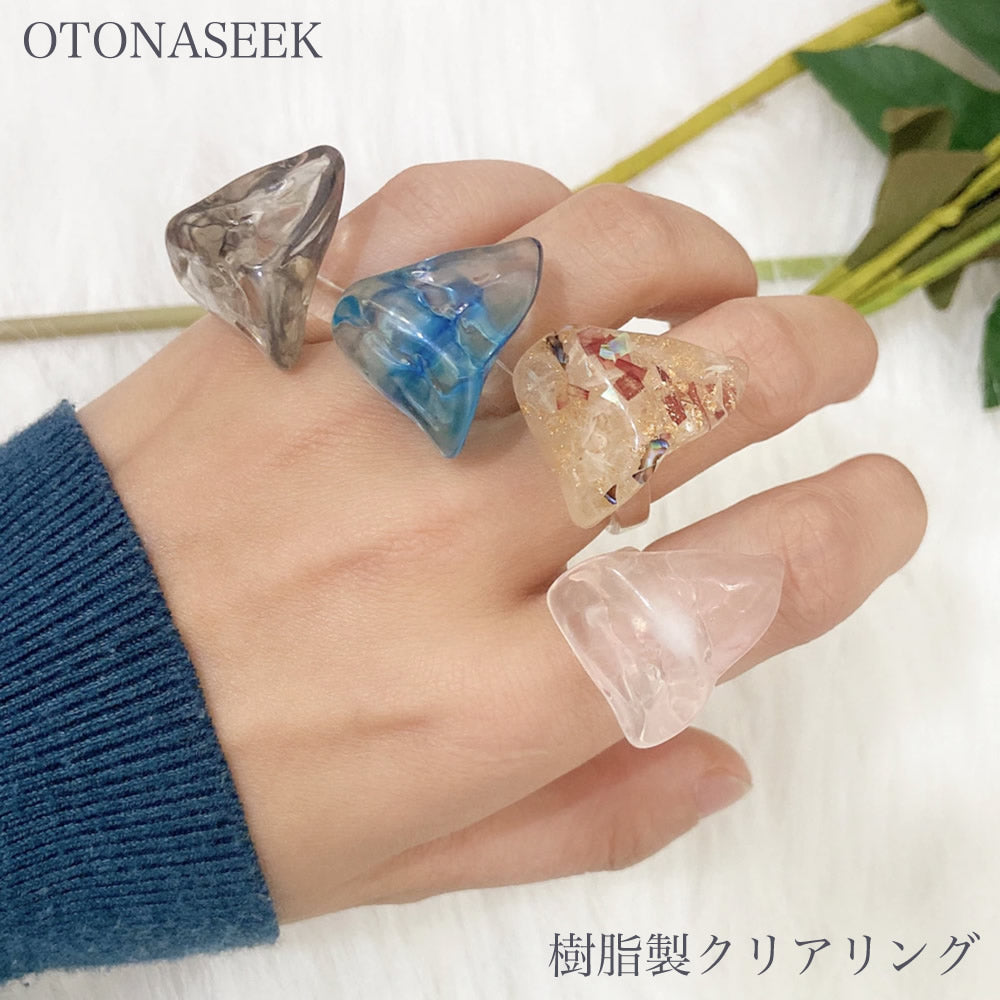 OTONASEEK 樹脂製クリアリング04 Ring 韓国アクセサリ指輪