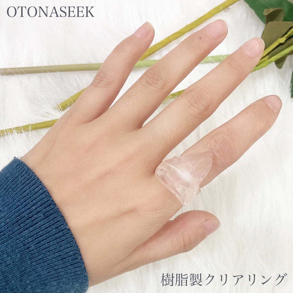 OTONASEEK 樹脂製クリアリング04 Ring 韓国アクセサリ指輪