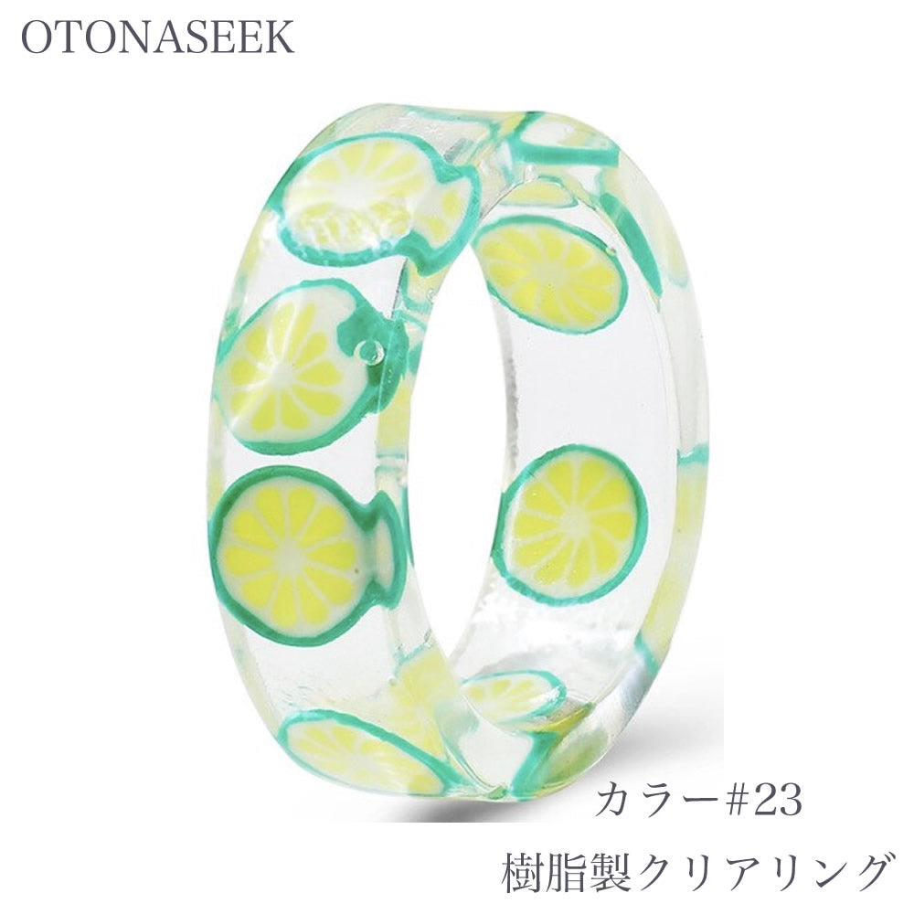 OTONASEEK 樹脂製レジンクリアリング02 Ring 韓国アクセサリ指輪