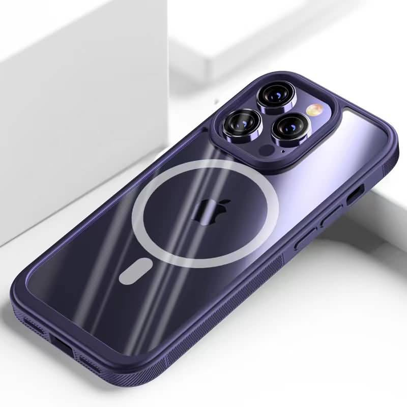 MagSafe対応 PC+TPUハイブリッドケース シンプル 透明 iPhone 14 Pro Max Plus