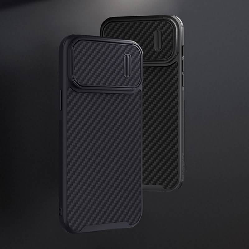 Nillkin正規品 iPhone 14 シリーズ対応 カーボン風PCケース 高級感 カメラレンズ保護 背面型カバー 耐衝撃