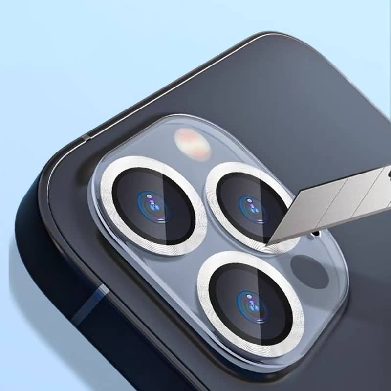 iPhone 14 シリーズ対応レンズ周りアルミフレーム付きカメラ強化ガラス カメラ全体を覆って全面保護