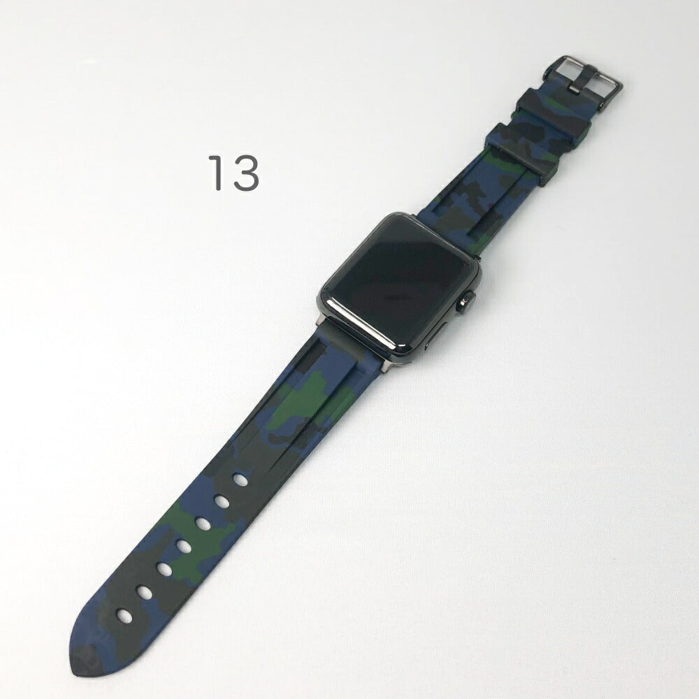 Apple Watch 交換ベルト 交換バンド カモフラ迷彩アーミー柄 No.10~21 シリコンバンド 38mm 40mm 41mm 42mm  44mm 45mm 49mm SE Ultra アップルウォッチバンド 交換ベルト 全21色