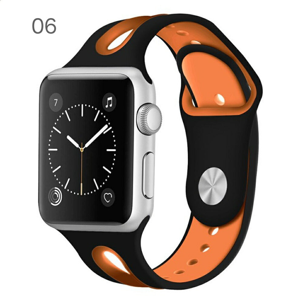 Apple Watch 各機種対応 ツートンでおしゃれ No.1~ カラフルシリコン