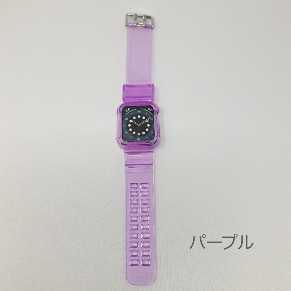 韓国 apple watch 用 クリアバンド 42 44 45mm - 時計