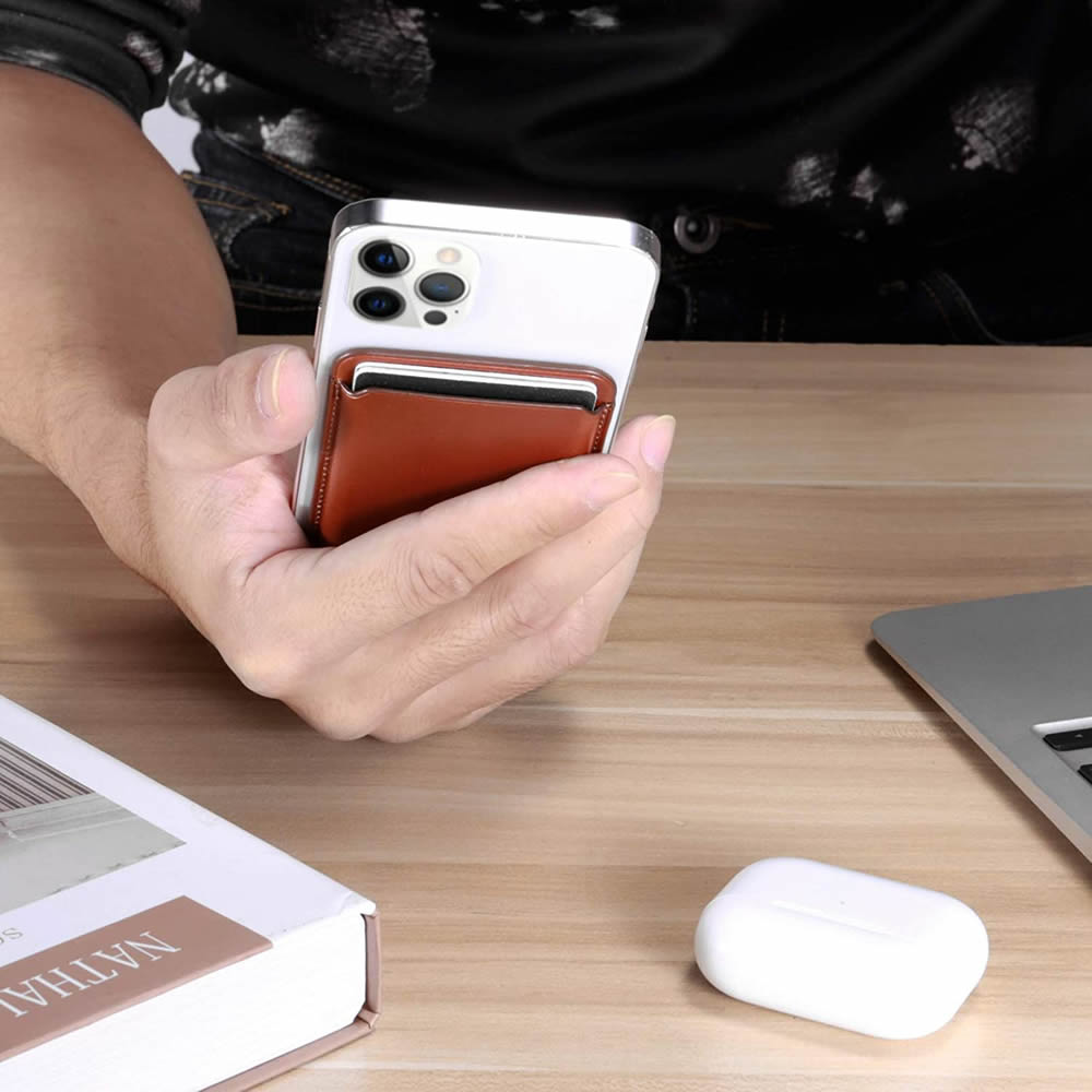 MagSafe対応本革カードホルダーiPhone12miniProMaxマグセーフカードポケット