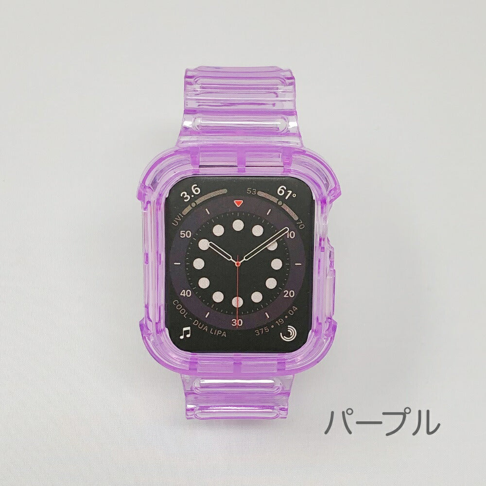 韓国 apple watch 用 クリアバンド 42 44 45mm - 時計